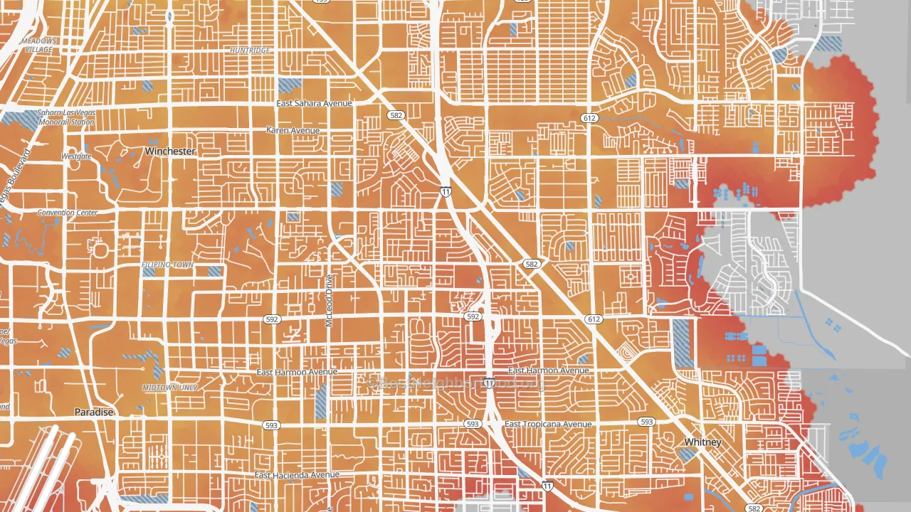 Transit Grade map of 89121, NV