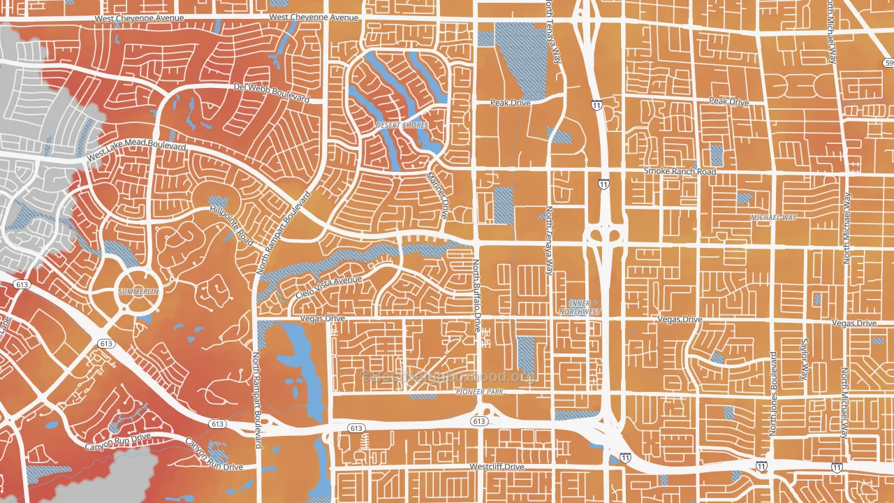 Transit Grade map of 89128, NV