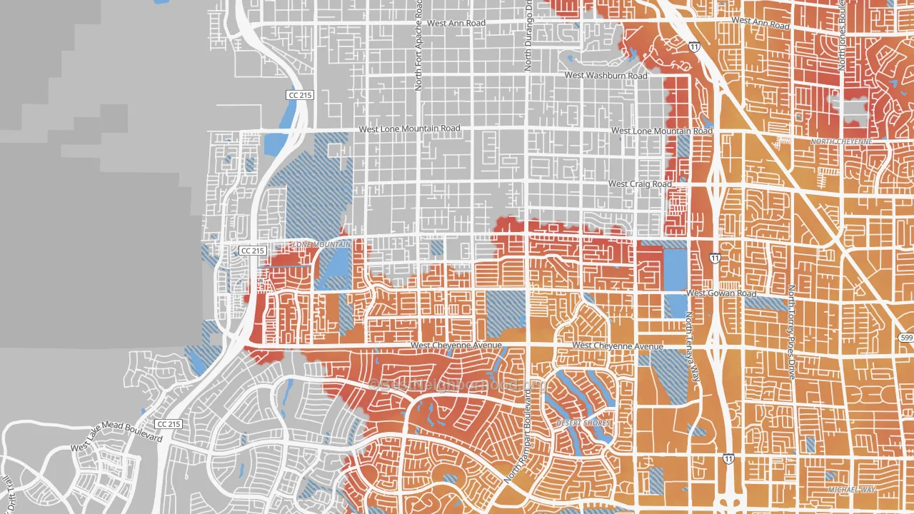 Transit Grade map of 89129, NV