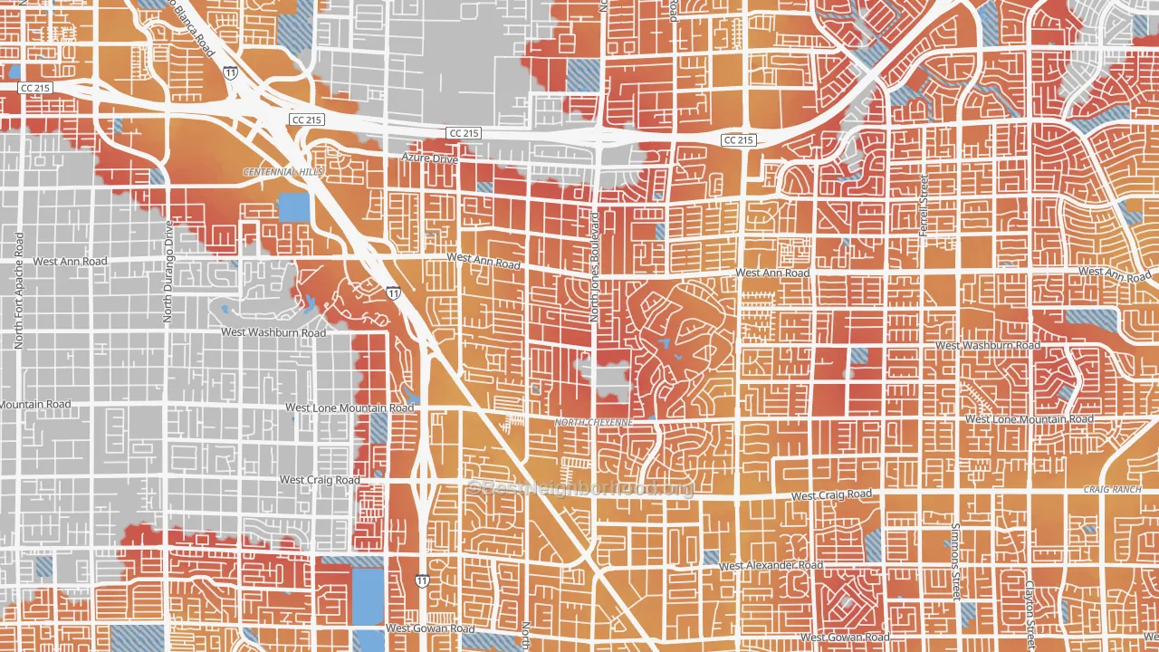 Transit Grade map of 89130, NV