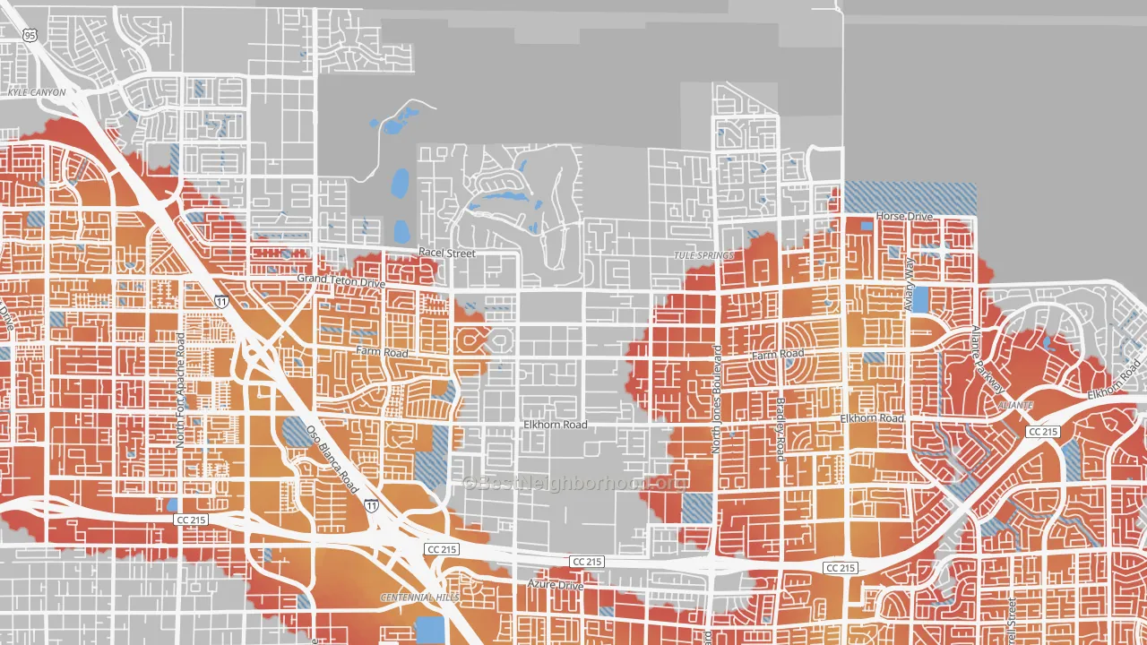 Transit Grade map of 89131, NV