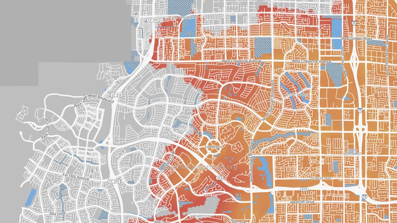 Transit Grade map of 89134, NV