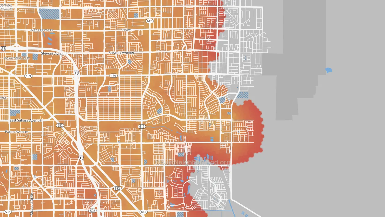 Transit Grade map of 89142, NV