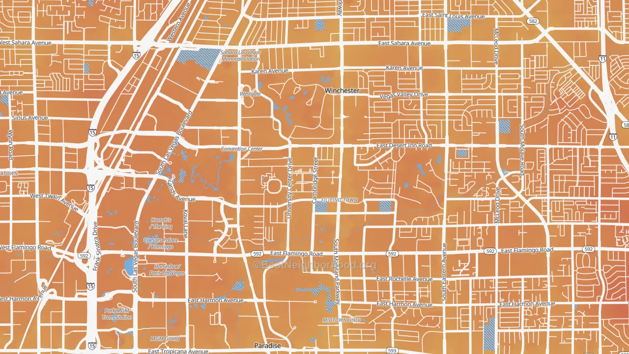 Transit Grade map of 89169, NV