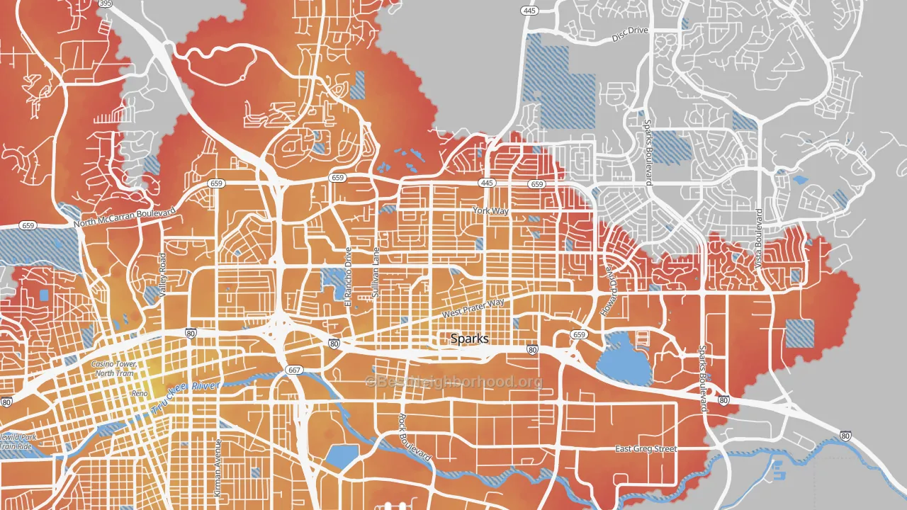 Transit Grade map of 89431, NV