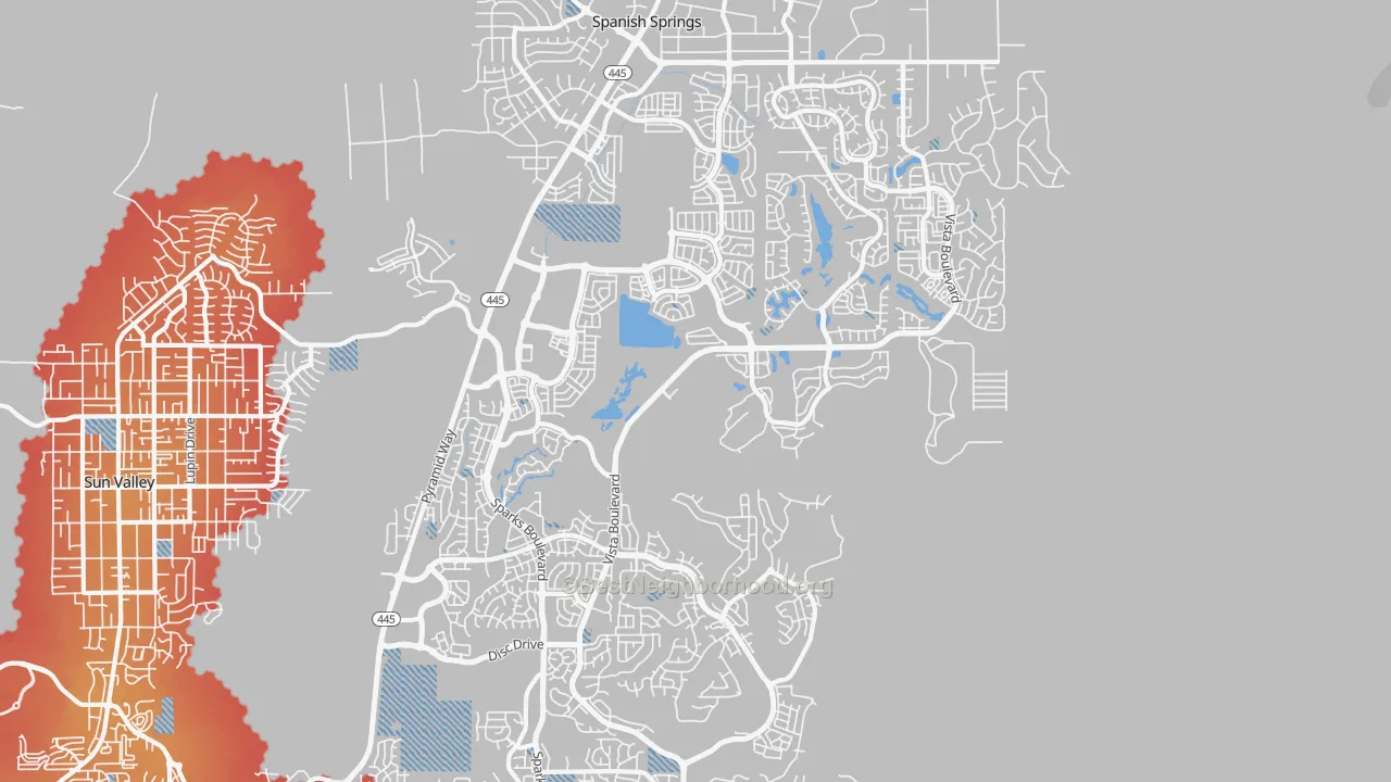 Transit Grade map of 89436, NV