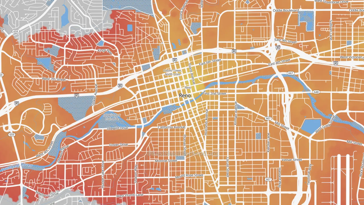 Transit Grade map of 89501, NV