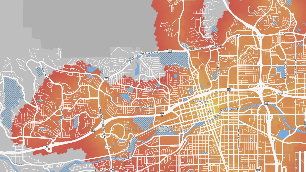 Transit Grade map of 89503, NV