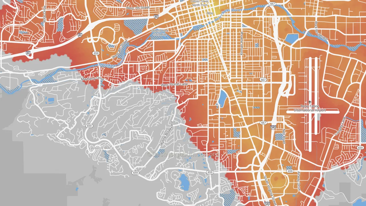 Transit Grade map of 89509, NV