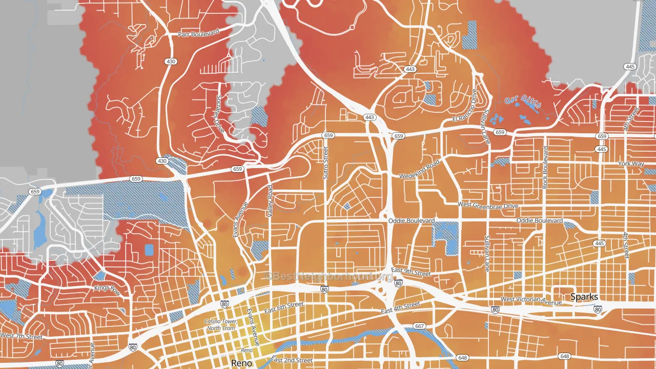 Transit Grade map of 89512, NV