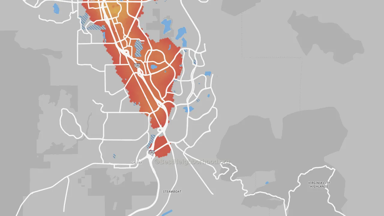 Transit Grade map of 89521, NV