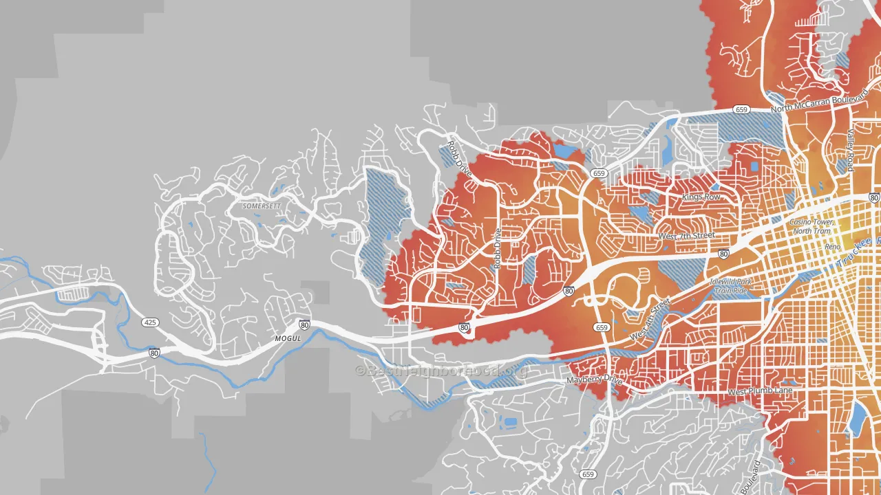Transit Grade map of 89523, NV