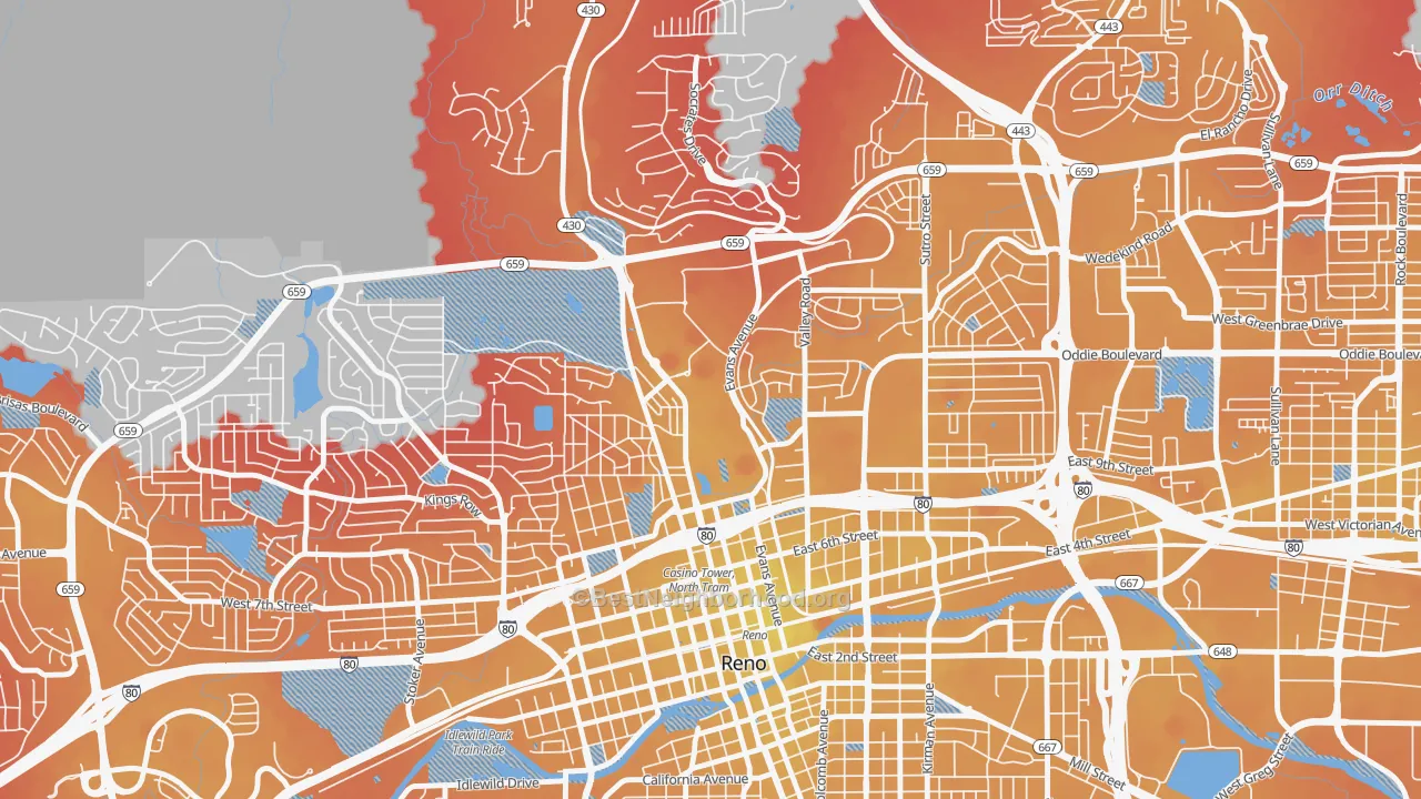 Transit Grade map of 89557, NV