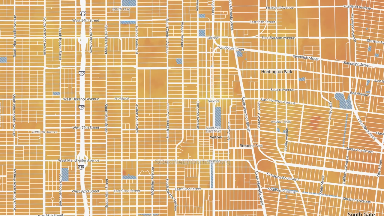 Transit Grade map of 90001, CA