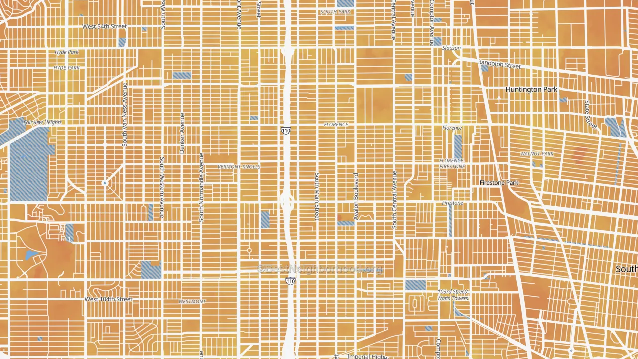 Transit Grade map of 90003, CA