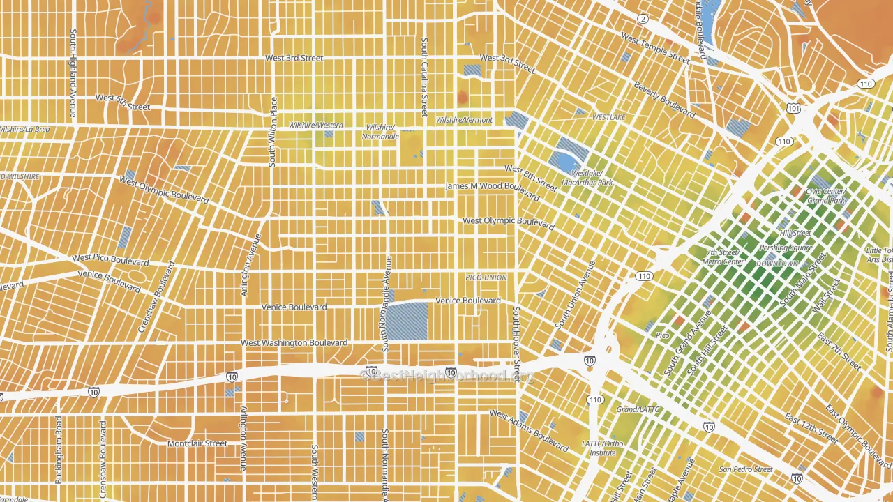 Transit Grade map of 90006, CA