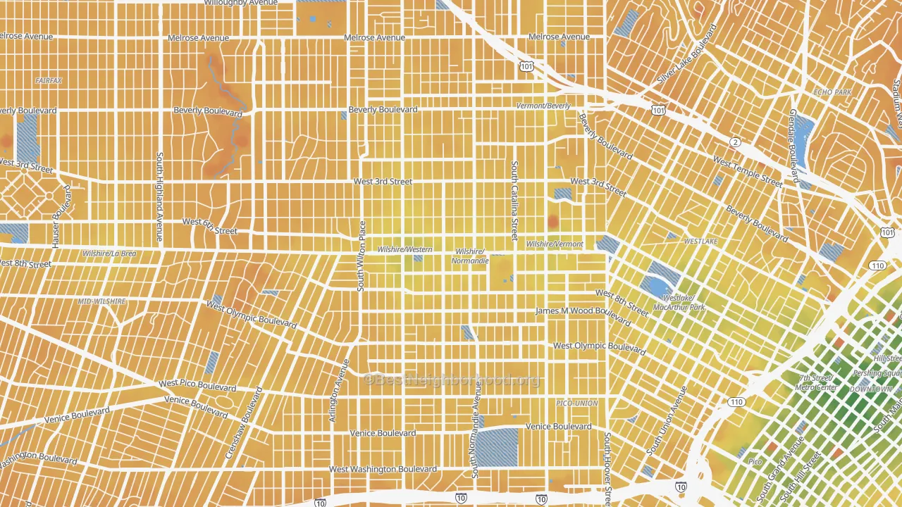Transit Grade map of 90010, CA