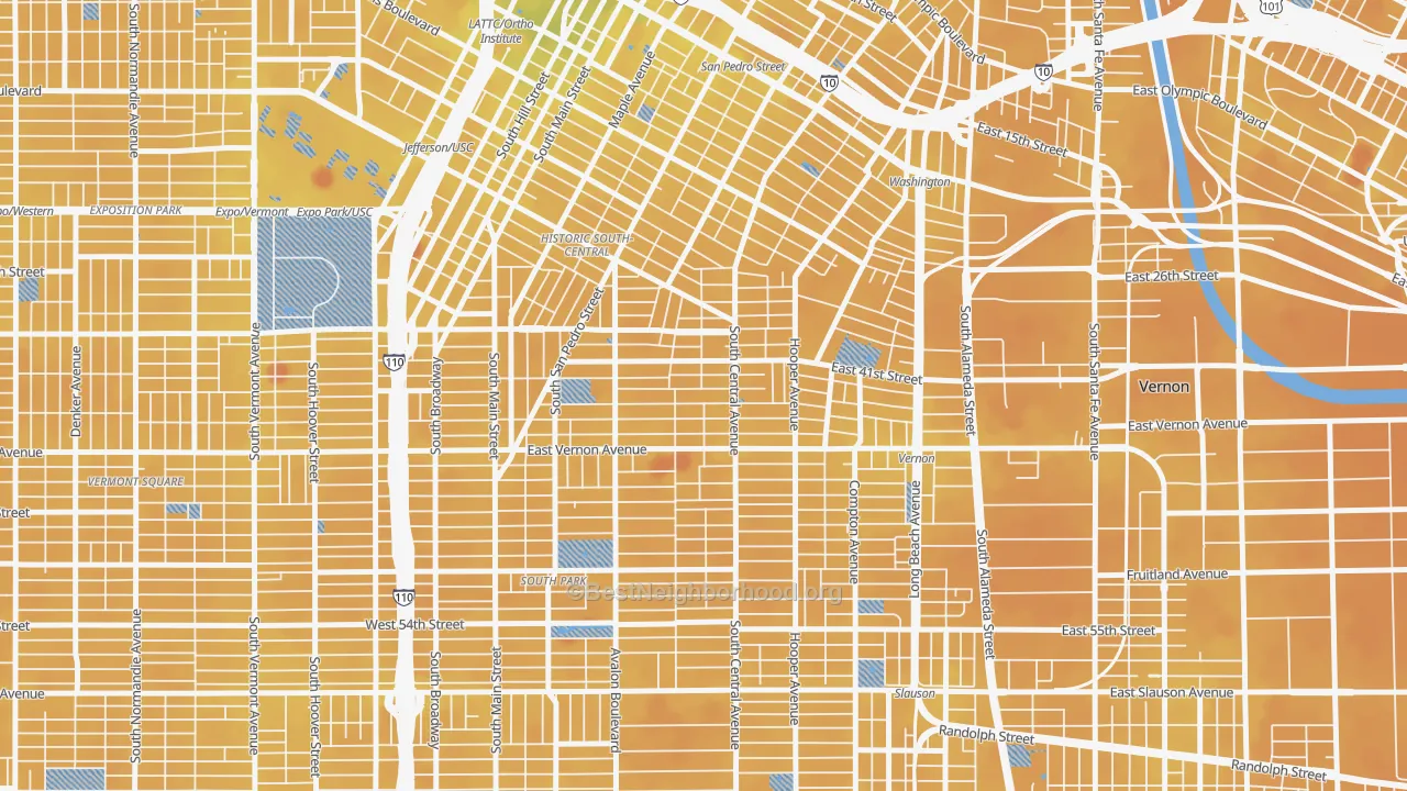 Transit Grade map of 90011, CA