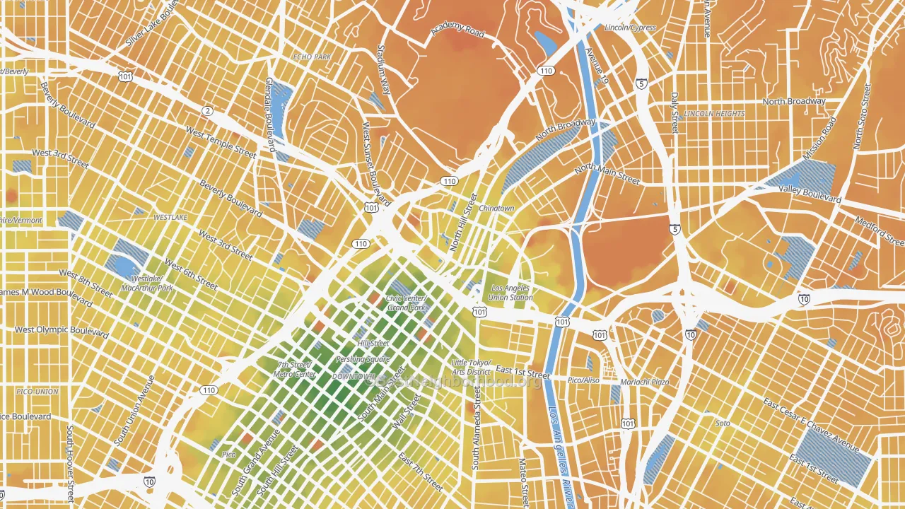 Transit Grade map of 90012, CA