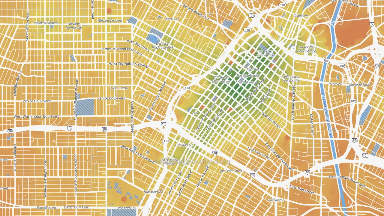 Transit Grade map of 90015, CA