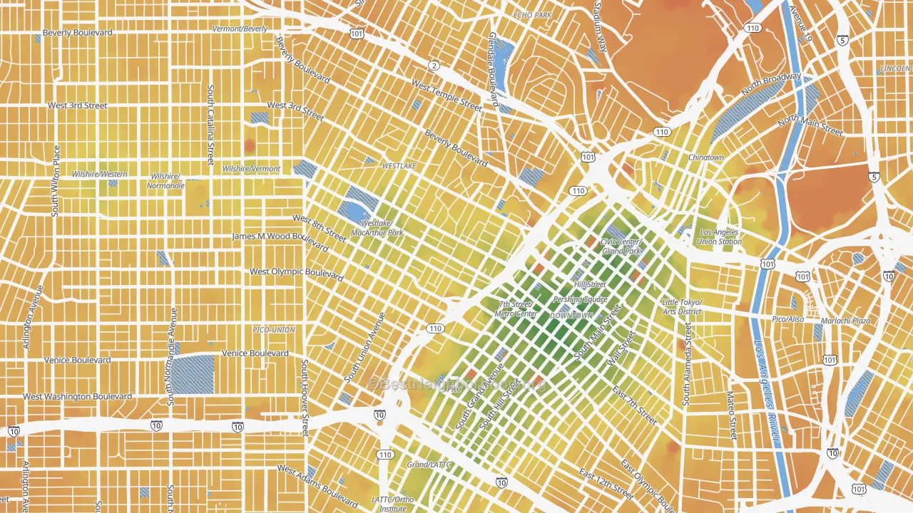 Transit Grade map of 90017, CA
