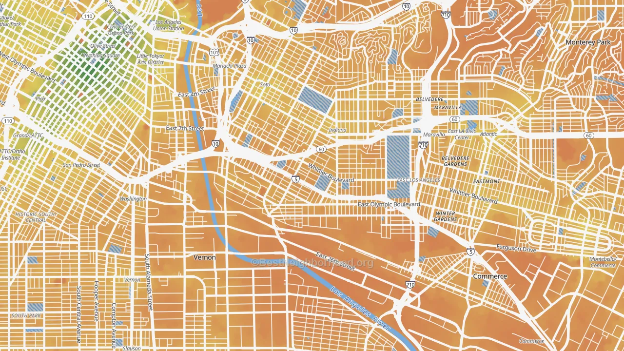 Transit Grade map of 90023, CA