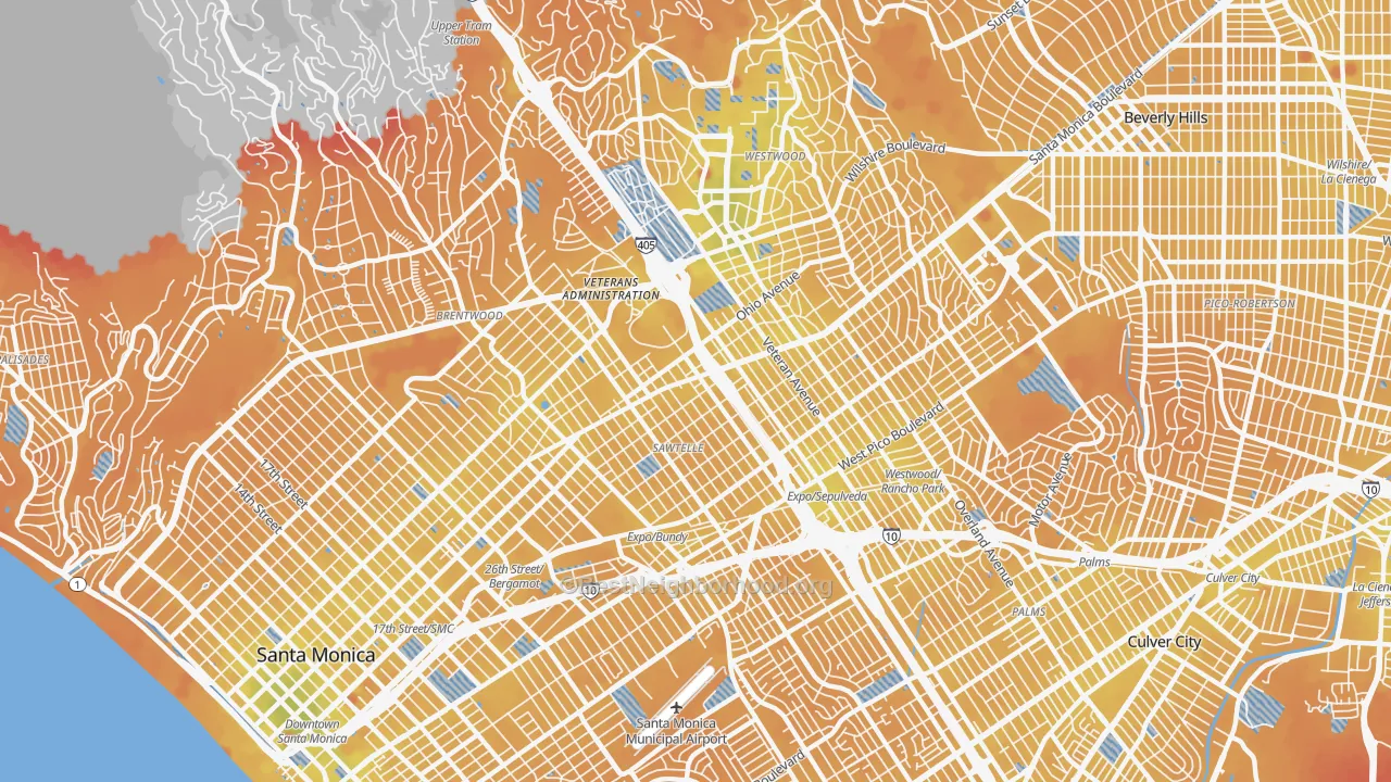 Transit Grade map of 90025, CA