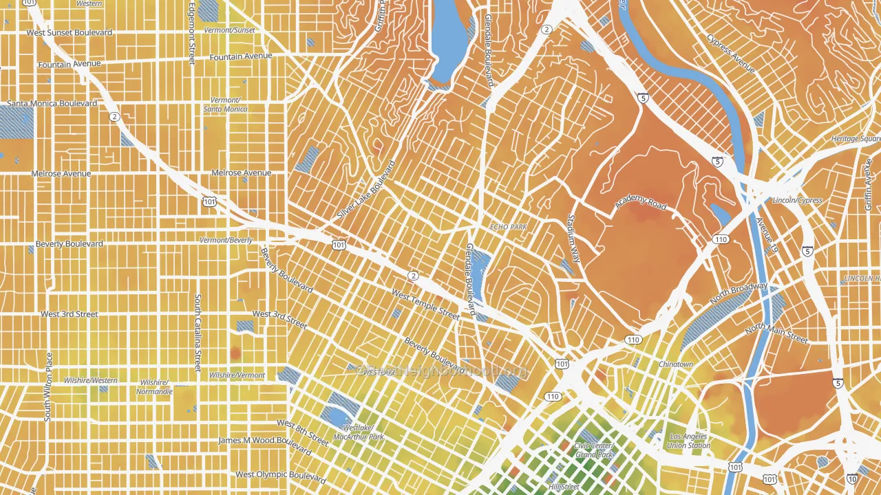 Transit Grade map of 90026, CA