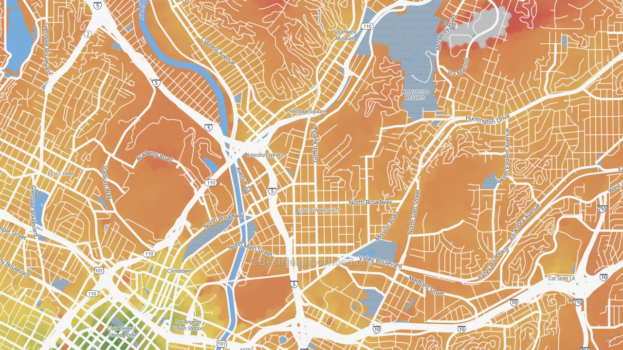 Transit Grade map of 90031, CA