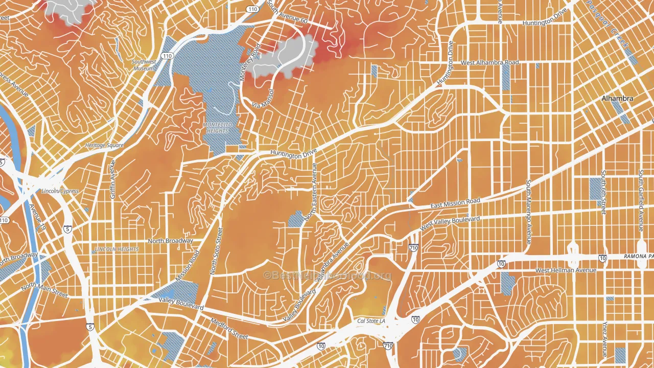 Transit Grade map of 90032, CA