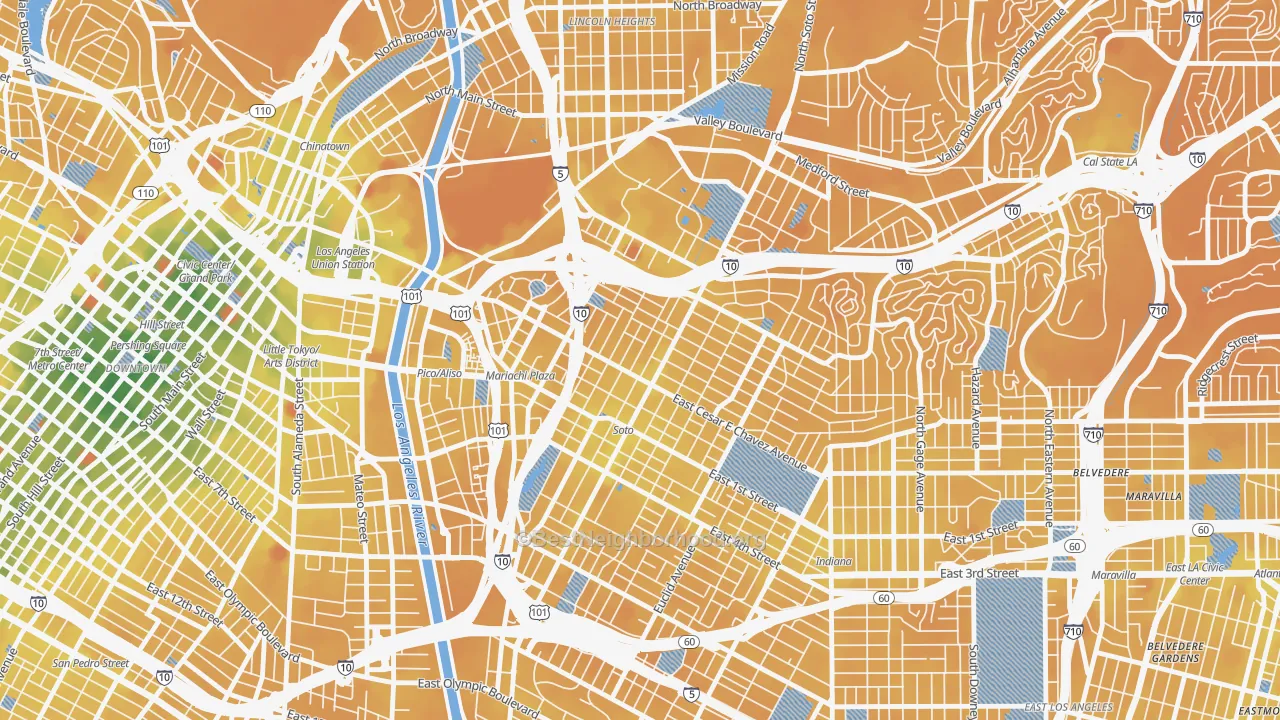 Transit Grade map of 90033, CA