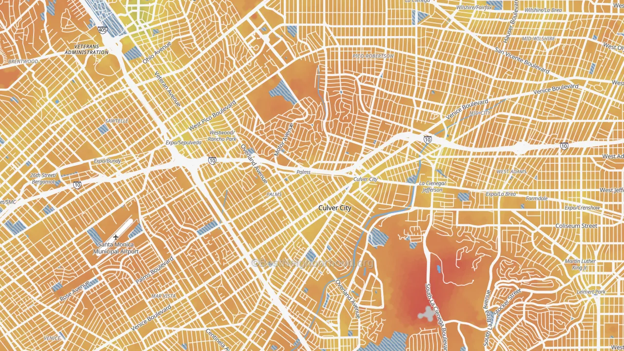 Transit Grade map of 90034, CA