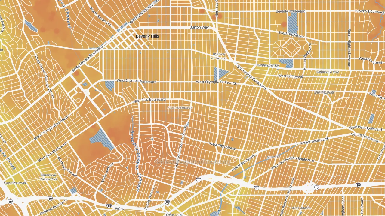 Transit Grade map of 90035, CA