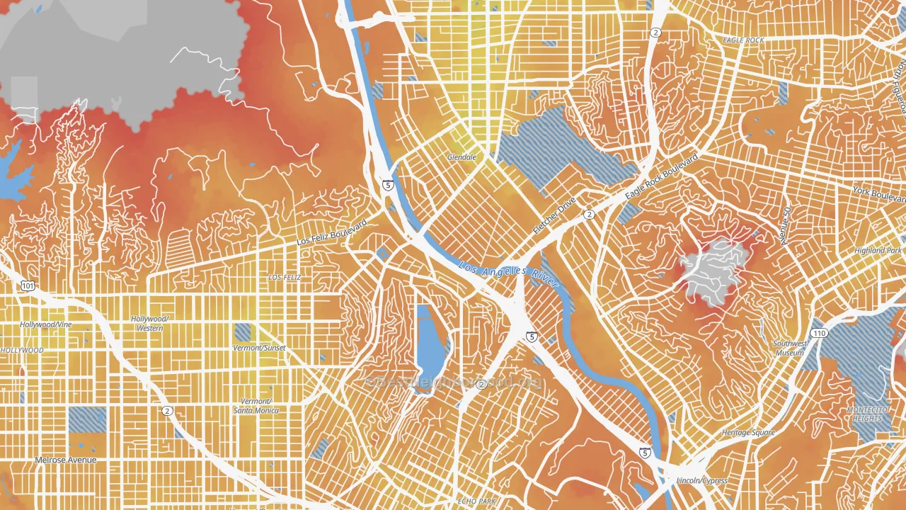 Transit Grade map of 90039, CA
