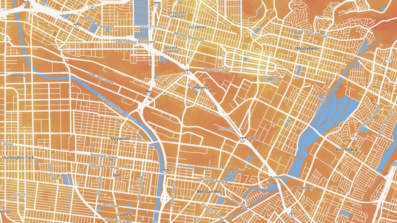 Transit Grade map of 90040, CA