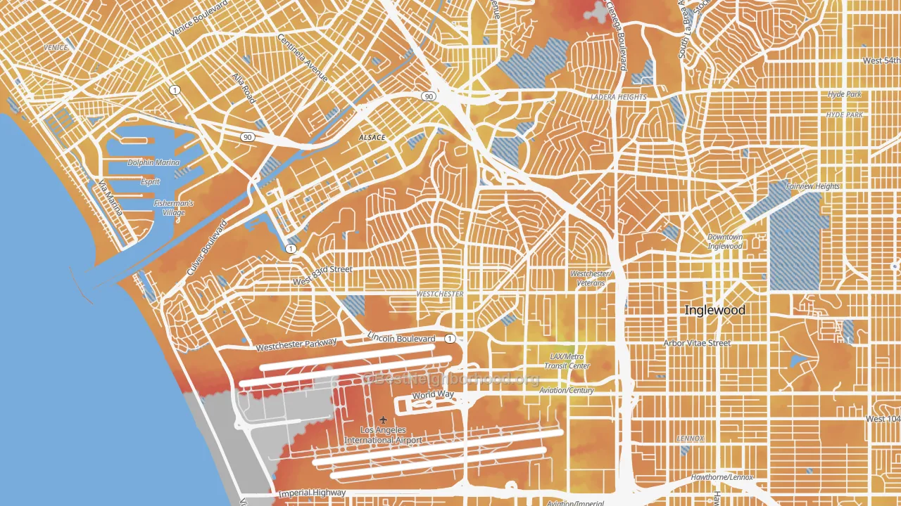 Transit Grade map of 90045, CA