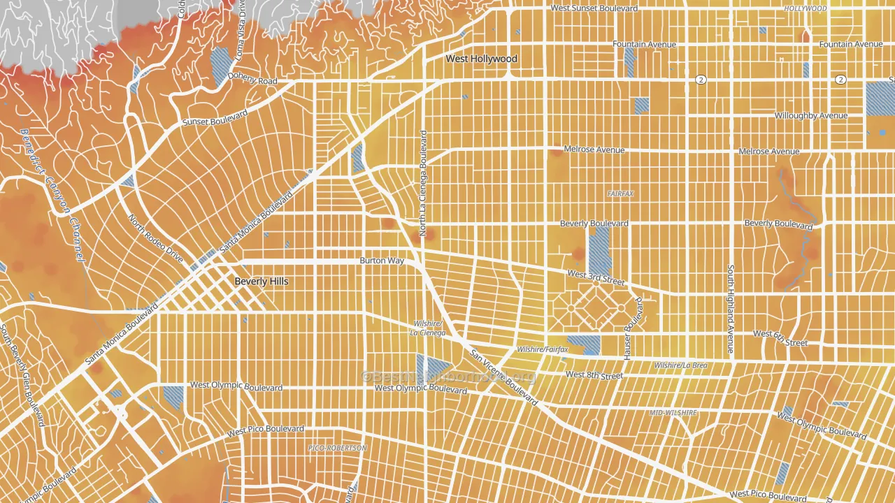 Transit Grade map of 90048, CA