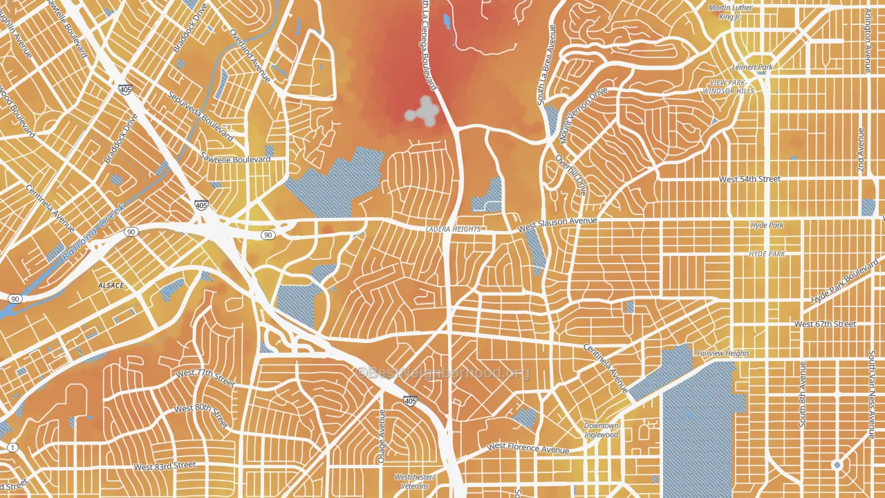 Transit Grade map of 90056, CA