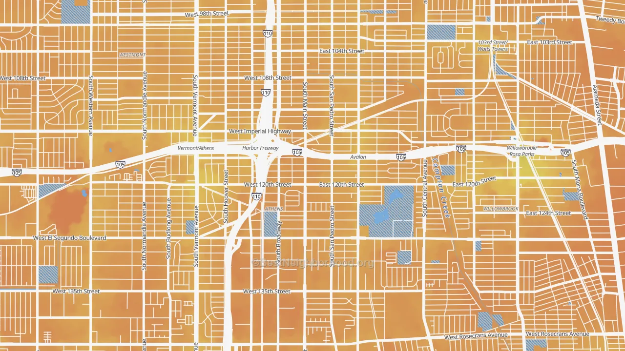 Transit Grade map of 90061, CA
