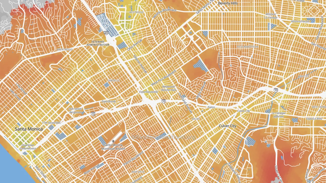 Transit Grade map of 90064, CA