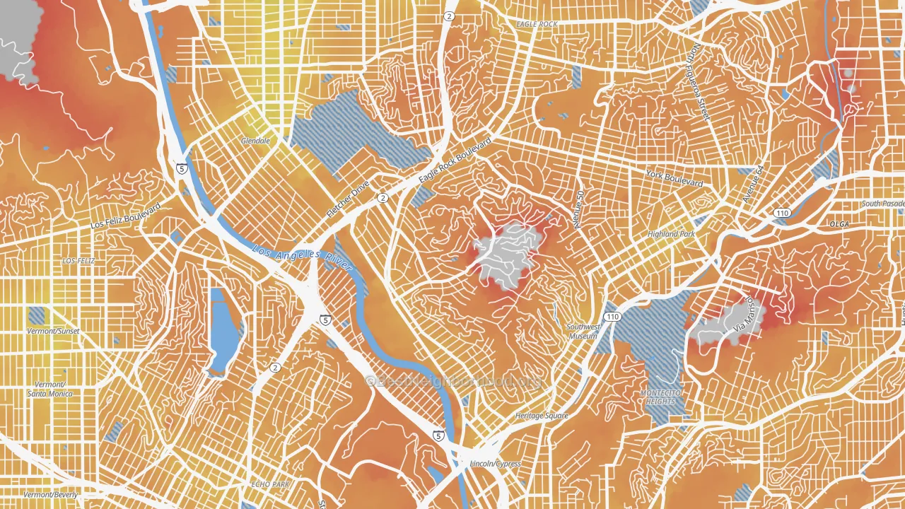 Transit Grade map of 90065, CA