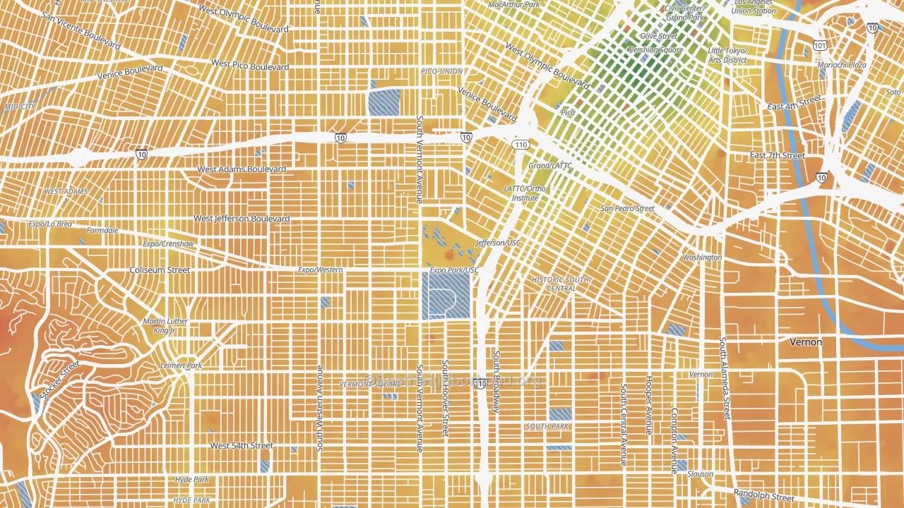 Transit Grade map of 90089, CA