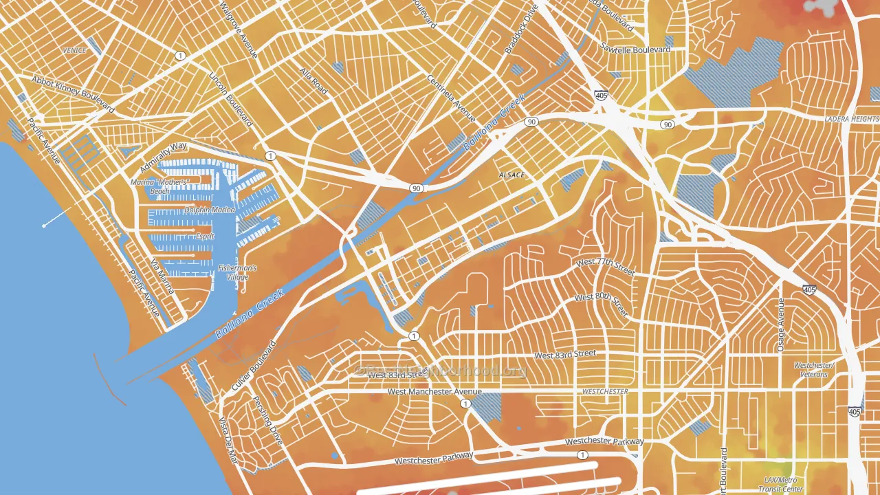 Transit Grade map of 90094, CA