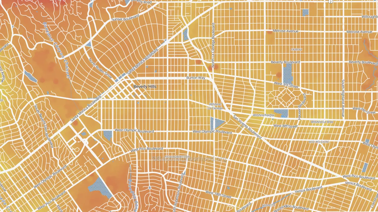 Transit Grade map of 90211, CA