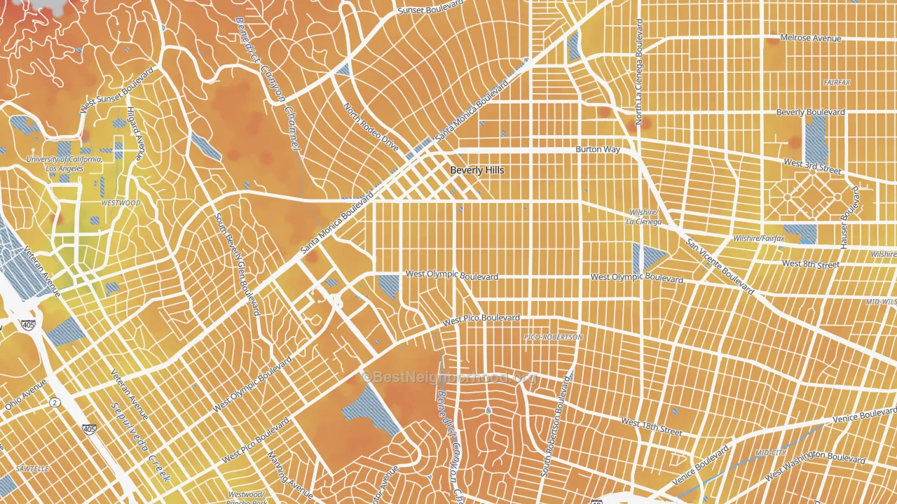 Transit Grade map of 90212, CA