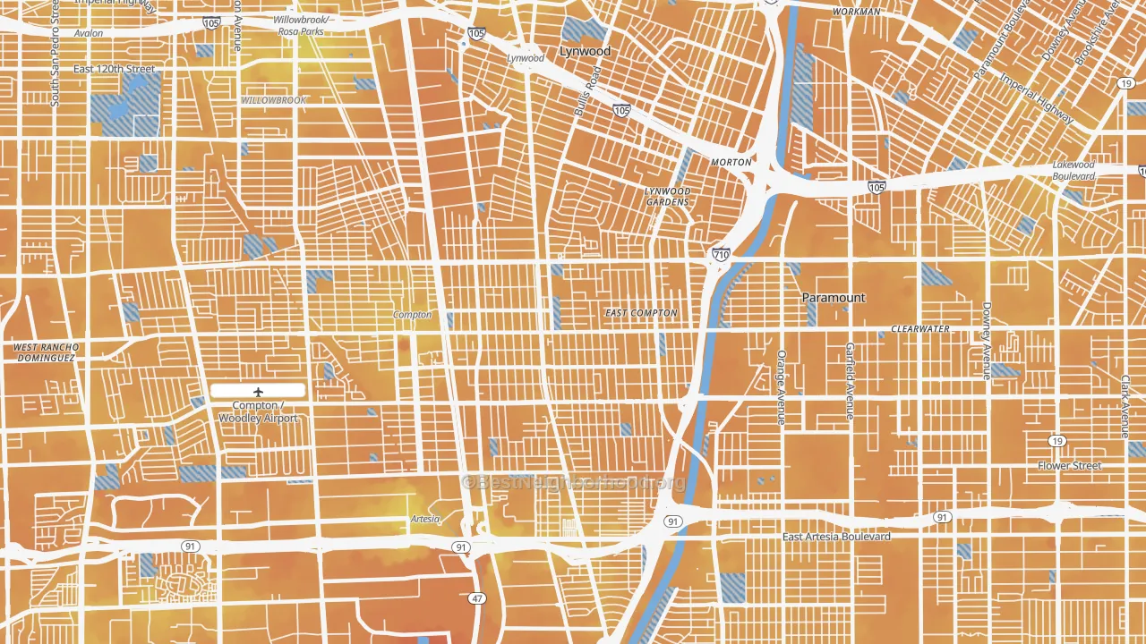 Transit Grade map of 90221, CA