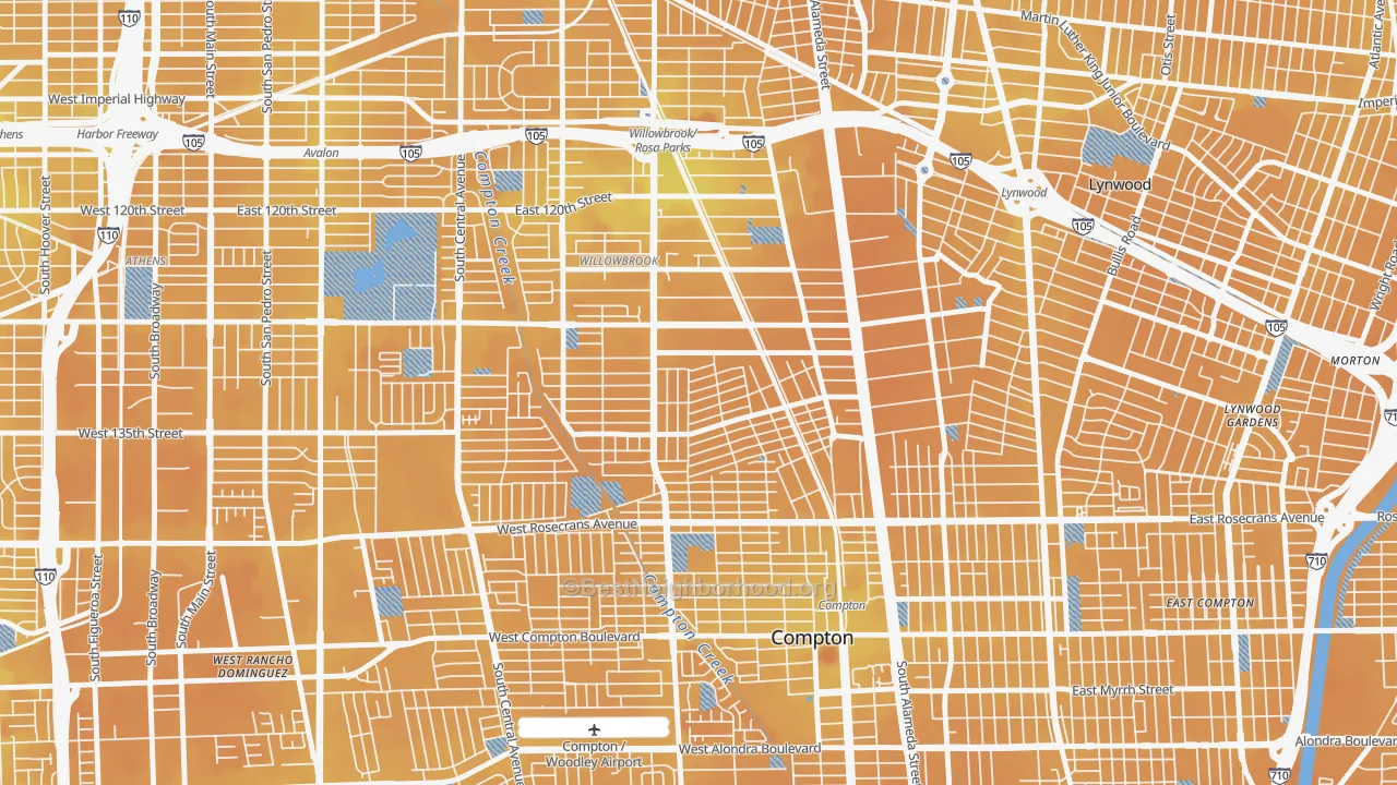 Transit Grade map of 90222, CA