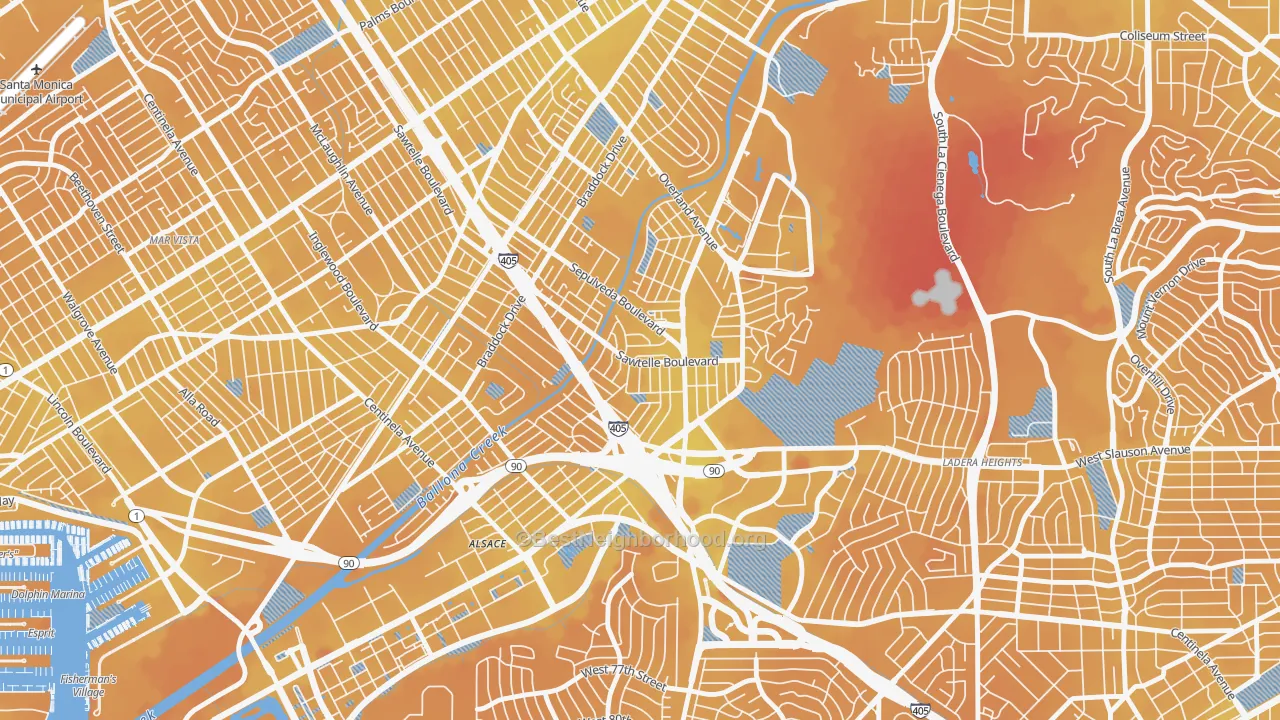Transit Grade map of 90230, CA