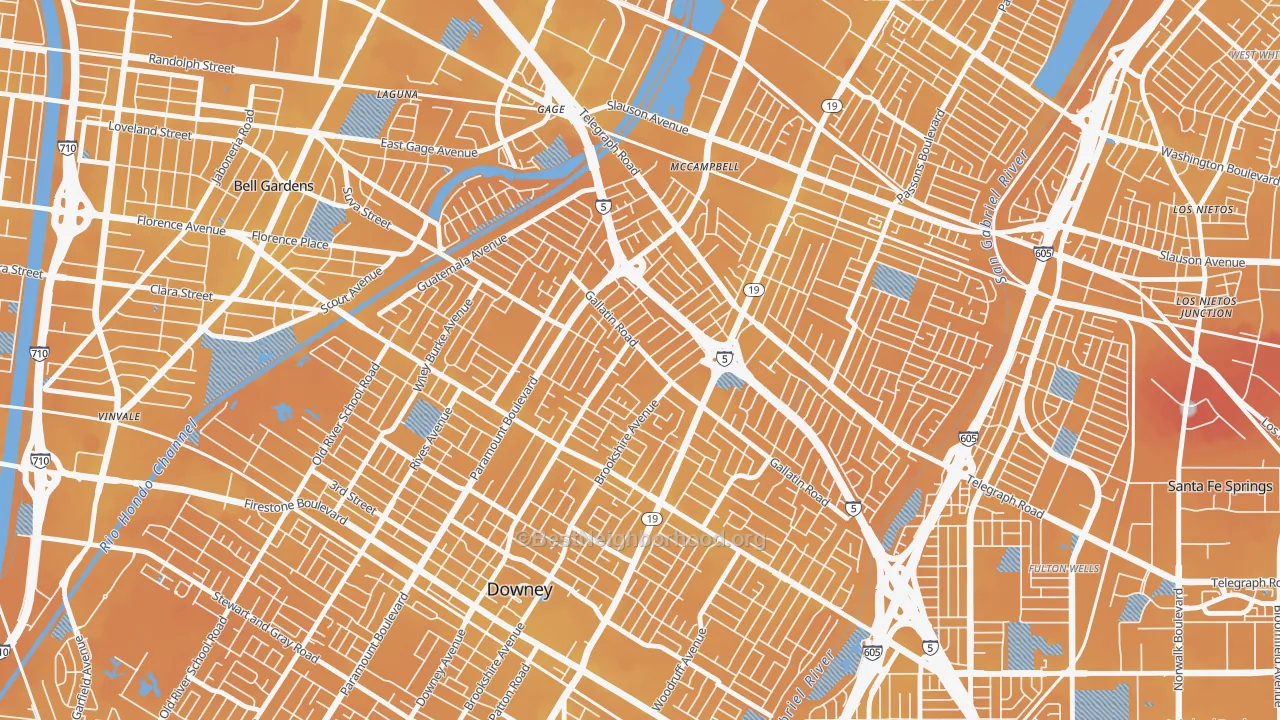 Transit Grade map of 90240, CA