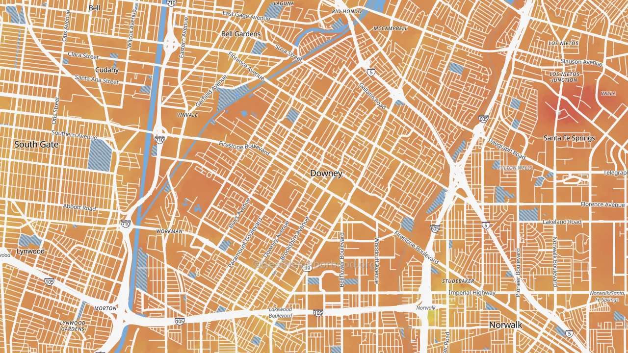 Transit Grade map of 90241, CA